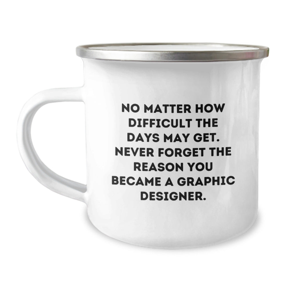 Funny Graphic Designer Gifts for Him, Graphic Designer Camping Mug with Inspirational Quote, Unique Christmas Unique Gifts from Friends for Graphic Designers - Image 1