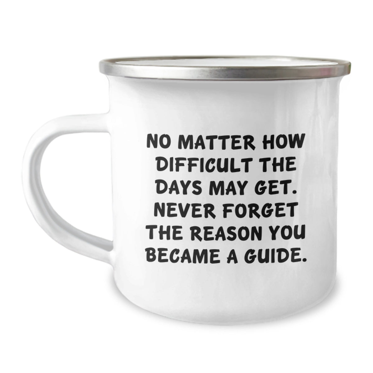 Guide Gifts from Men to Friends, Funny Inspirational Gifts for Guide, 12 oz Camping Mug with Quote - Christmas Unique Gifts - Image 1