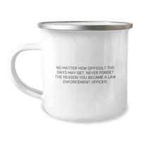Load image into Gallery viewer, Inspirational Gifts for Law Enforcement Officer - &#39;Never Forget&#39; Quote Camping Mug, 12 oz Stainless Steel, Birthday Unique Gifts from Men - Image 1
