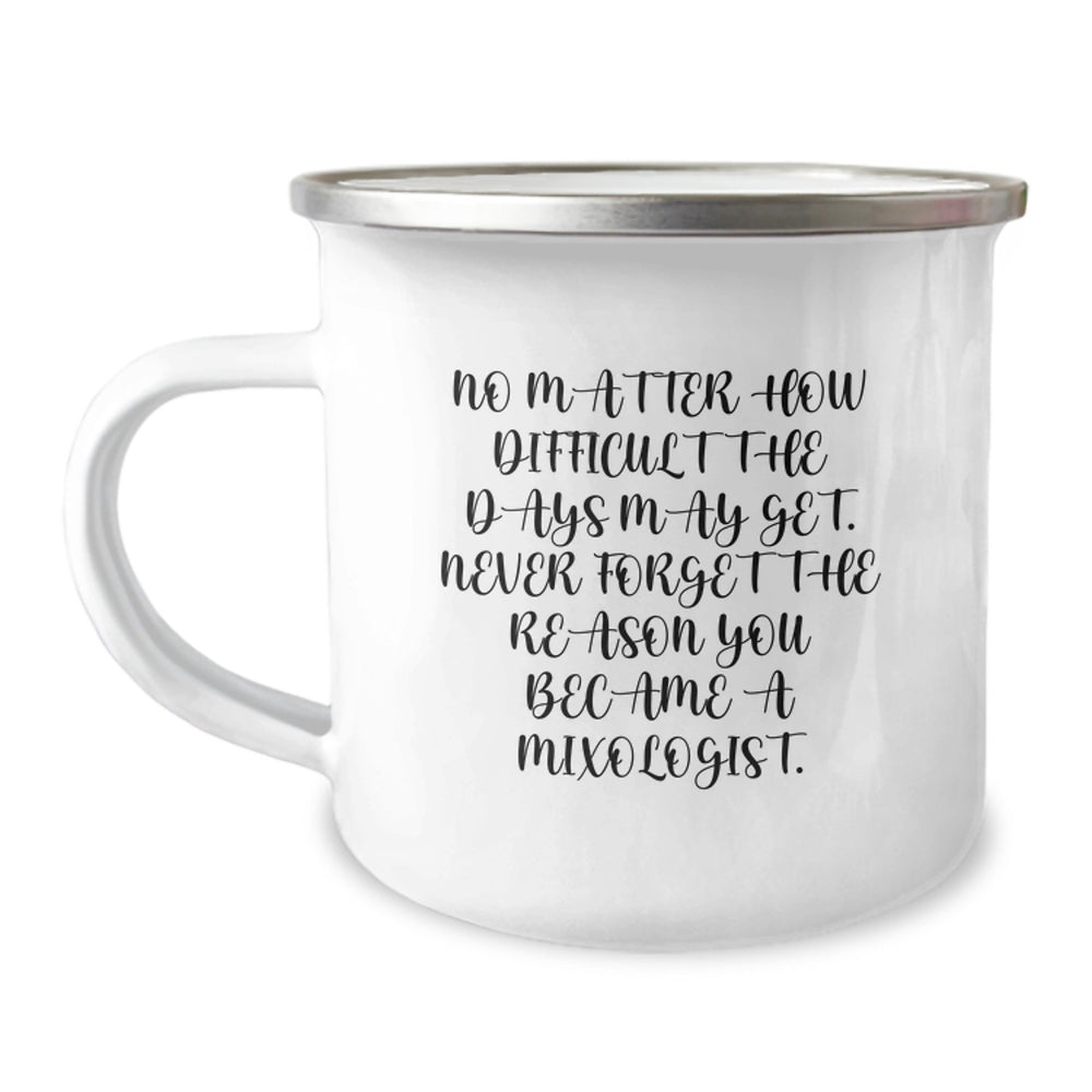 Funny Mixologist Gifts for Men from Friends - Never Forget the Reason You Became a Mixologist Christmas Unique Gifts for Camping Mug - Image 1