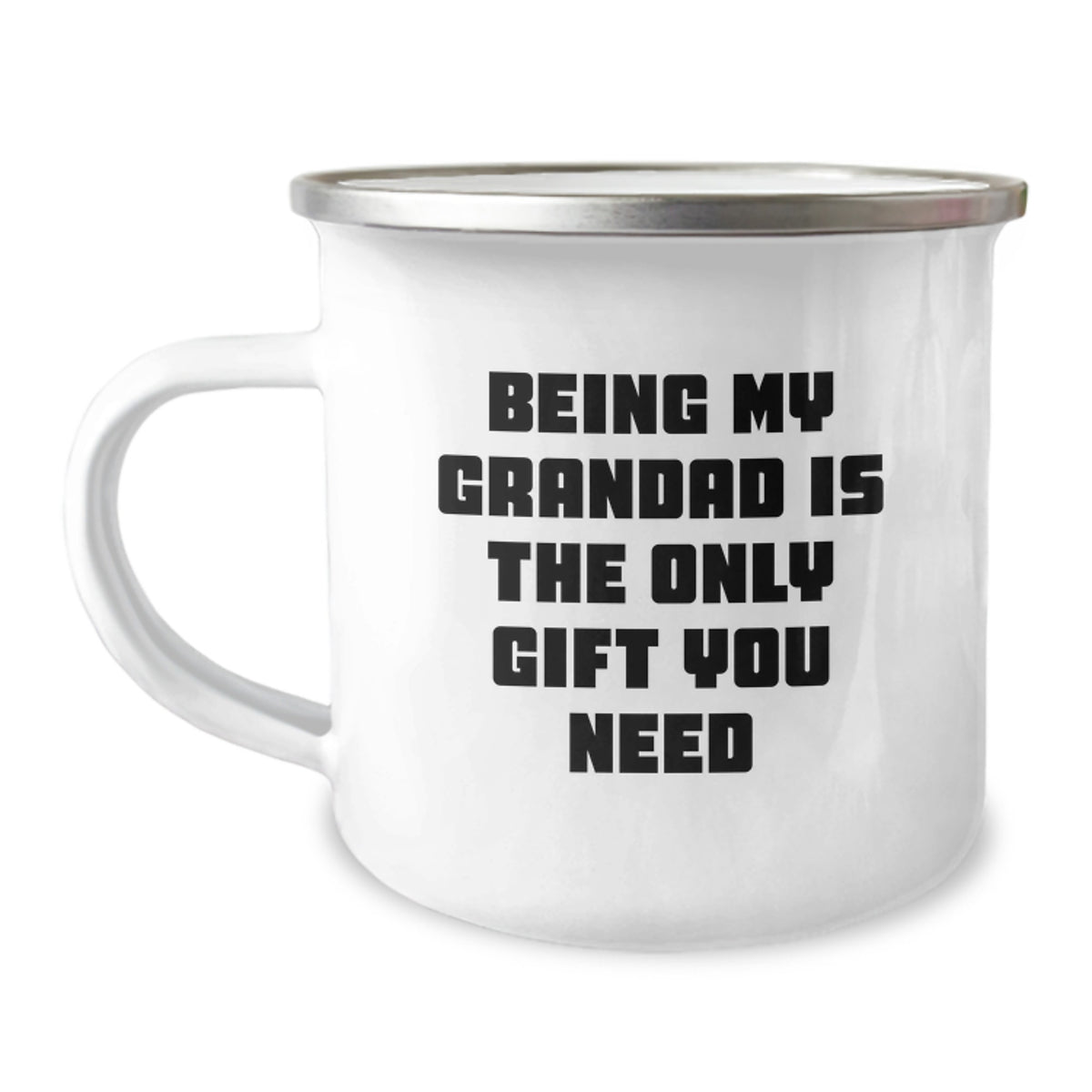 Funny Grandad Gifts from Family for Grandad, Unique Christmas Unique Gifts Ideas for Men, Being My Grandad Is The Only Gift You Need Camping Mug - Image 1