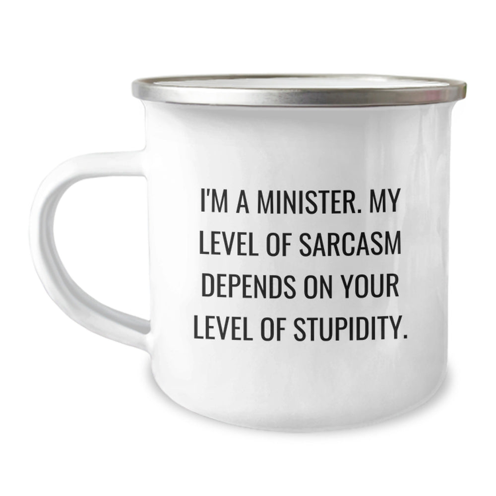 Funny Sarcasm Minister Gifts for Men, Unique Camping Mug for Christmas Unique Gifts from Family Friends - Image 1