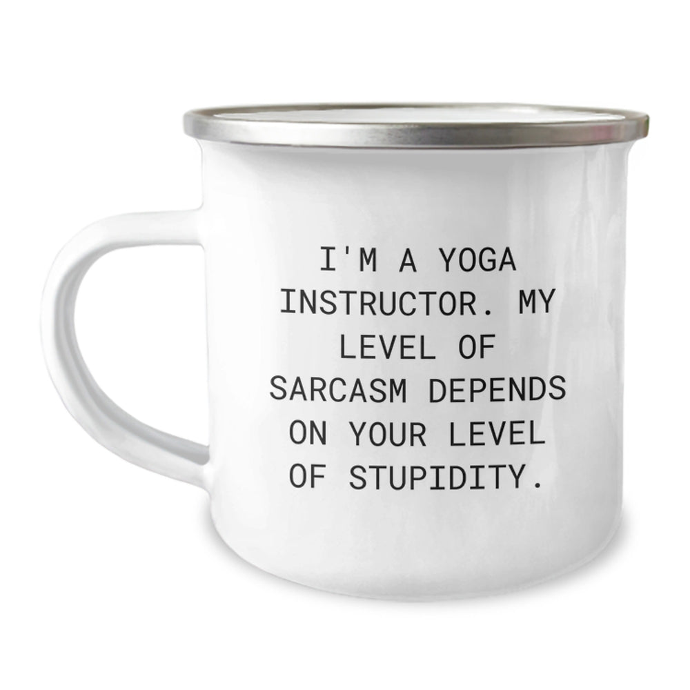 Funny Yoga Instructor Gifts from Friends for Men or Women - Sassy Camping Mug, I'm A Yoga Instructor - 12 oz Stainless Steel Enamel Finish - Image 1