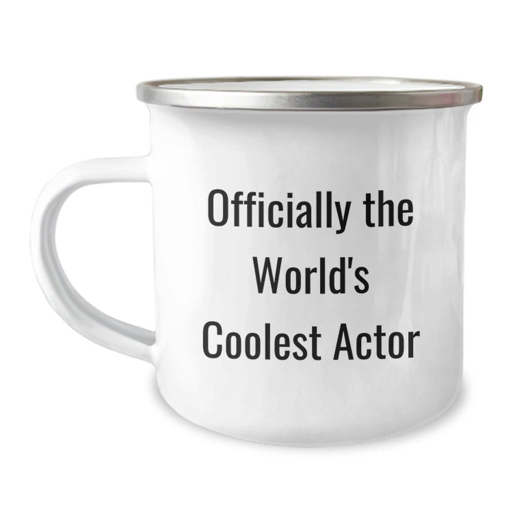 Funny Actor Gifts for Him - Officially The World's Coolest Actor Camping Mug, Birthday Unique Presents from Friends - Image 1
