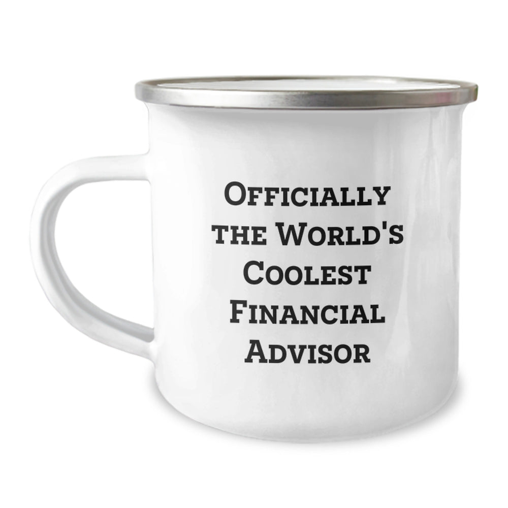 Funny Financial Advisor Gifts from Friends to Men Officially The World's Coolest Financial Advisor Camping Mug for Christmas - Image 1