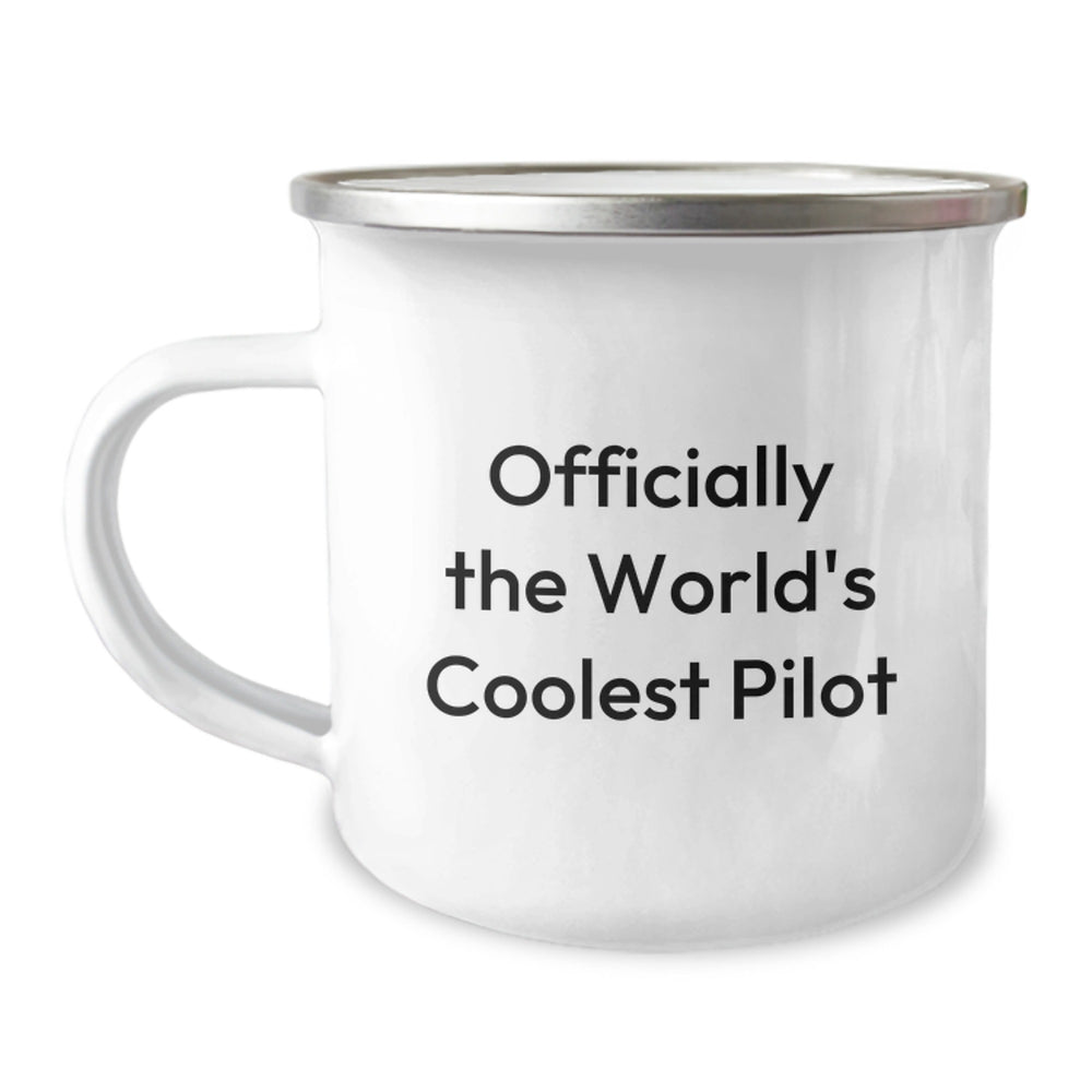 Funny Pilot Gifts from Friends, Christmas Unique Pilot Mugs for Pilot Enthusiasts, Officially The World's Coolest Pilot Camping Mug - Image 1