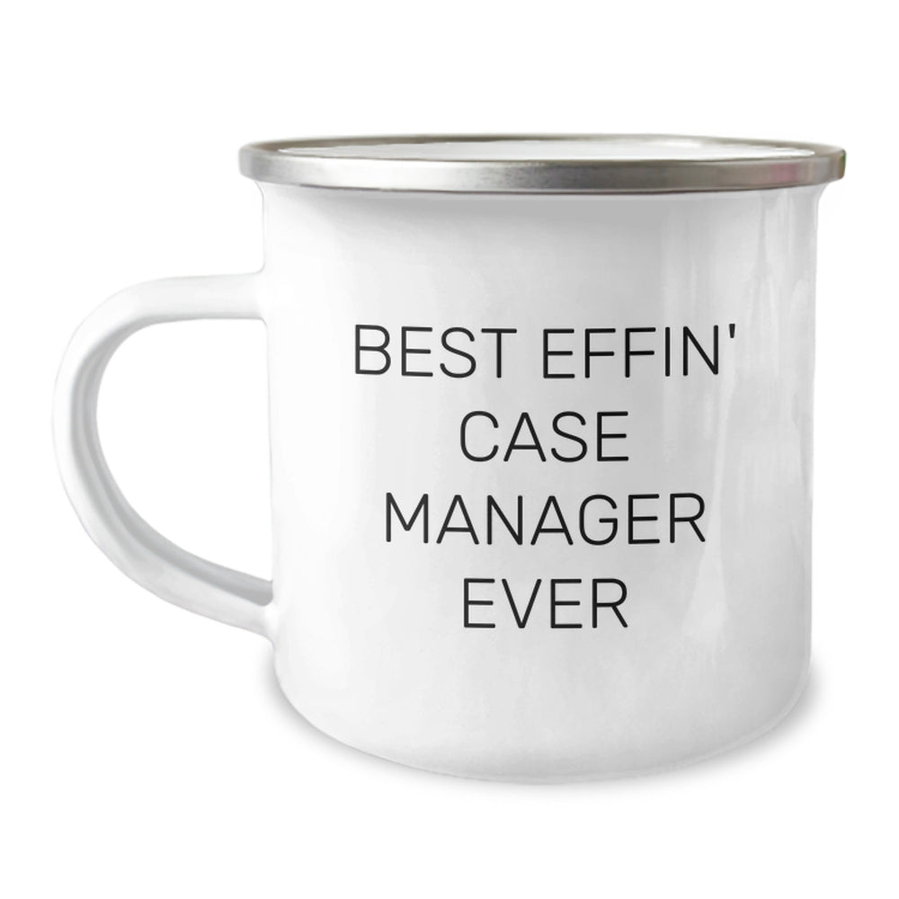 Funny Case Manager Gifts, Best Effin' Case Manager Ever, Birthday Unique Gifts from Friends, Gifts for Case Manager, Camping Mug - Image 1