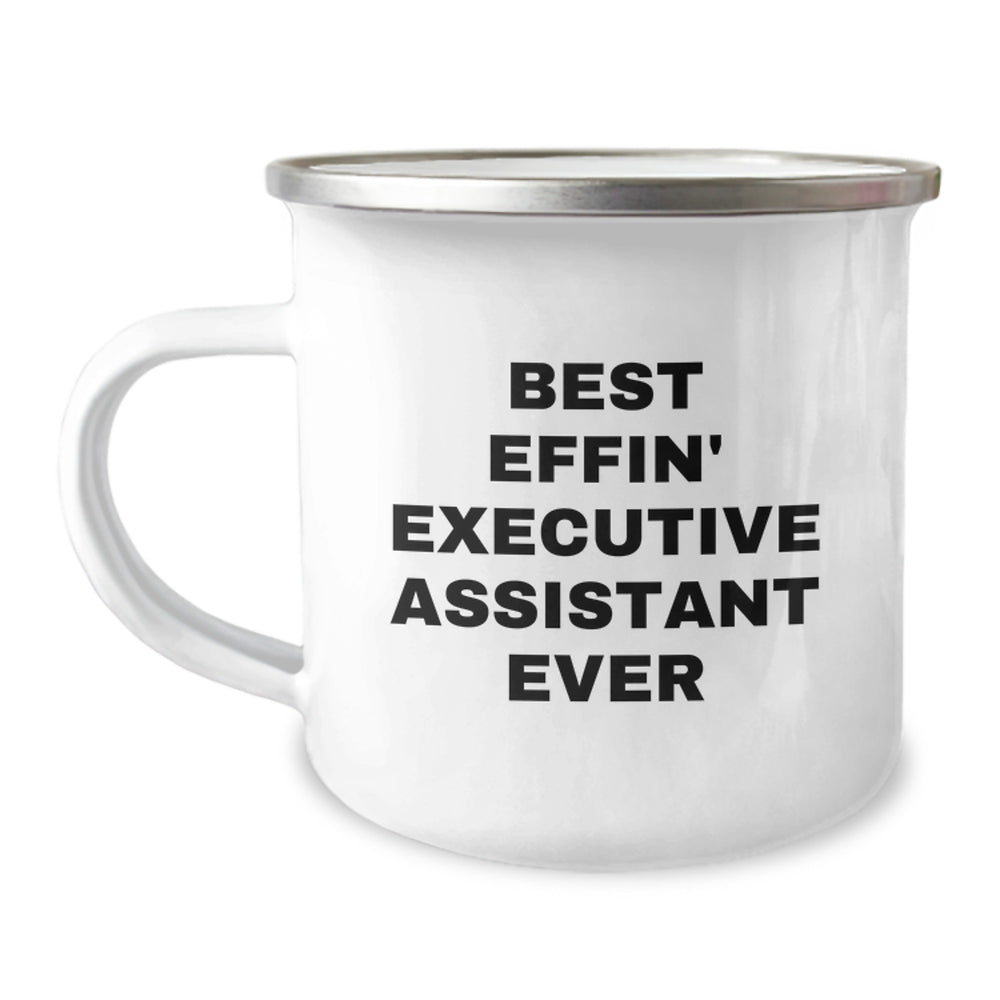 Funny Executive Assistant Gifts from Friends - Best Effin' Camping Mug for Birthday - Image 1