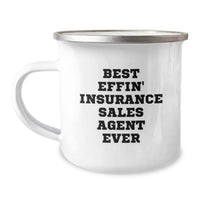 Load image into Gallery viewer, Funny Quirky Gifts for Insurance Sales Agent Men, Funny Best Effin&#39; Insurance Sales Agent Ever Quote, Unique Christmas Unique Gifts from Family to Insurance Sales Agent Friends - Image 1
