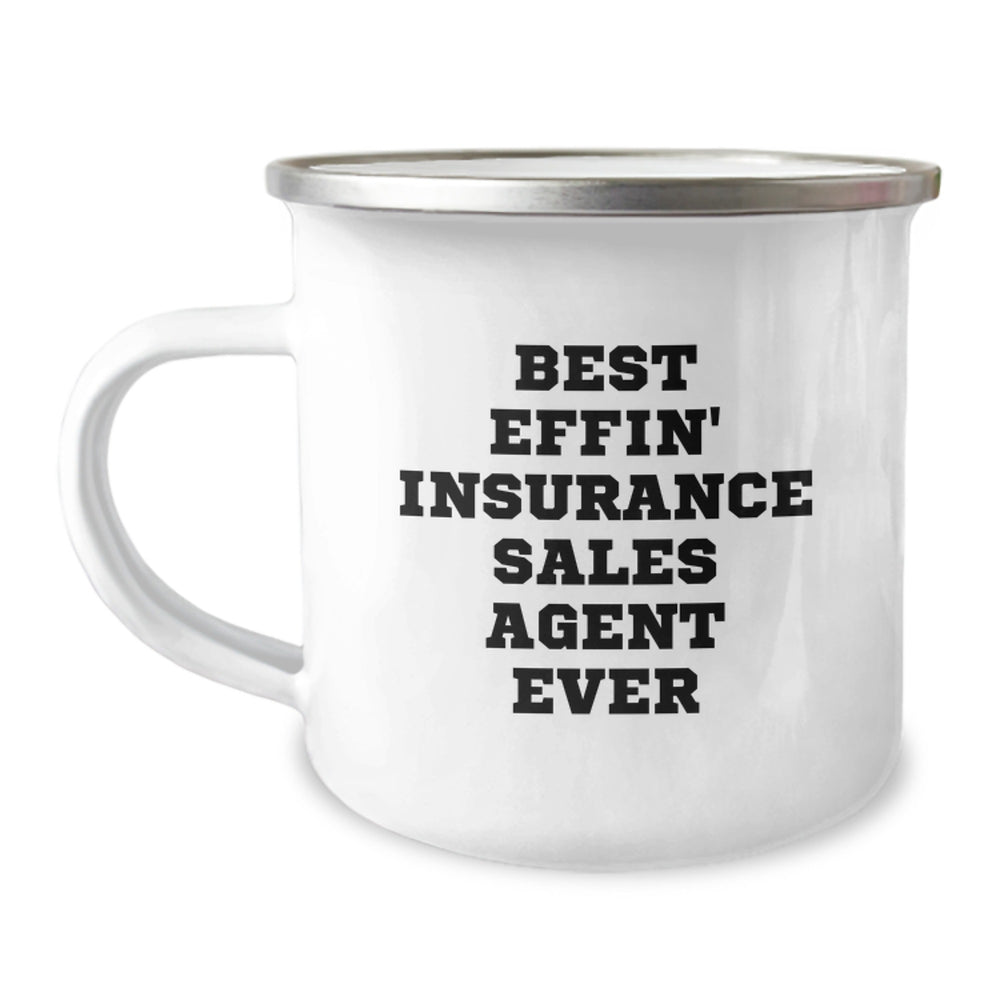 Funny Quirky Gifts for Insurance Sales Agent Men, Funny Best Effin' Insurance Sales Agent Ever Quote, Unique Christmas Unique Gifts from Family to Insurance Sales Agent Friends - Image 1