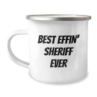 Load image into Gallery viewer, Funny Sheriff Gifts for Men, Best Effin&#39; Sheriff Ever Camping Mug, Unique Christmas Memorable Presents from Friends - Image 1
