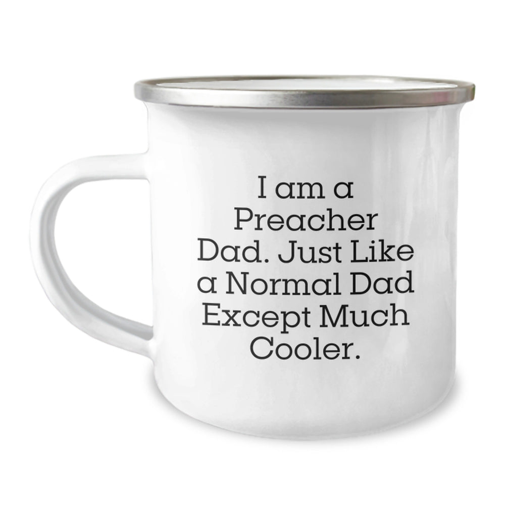 Preacher Dad Camping Mug, Funny Gift for Birthday, Gifts from Men to Preacher, Unique and Cool Preacher Gifts - Image 1