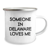 Load image into Gallery viewer, Delaware Lovers&#39; Funny Gifts from Friends and Family for Birthday - Someone in Delaware Loves Me Camping Mug - Image 2
