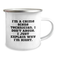Load image into Gallery viewer, Funny Gifts from Friends for Crime Scene Technician - &#39;I&#39;m Right&#39; Camping Mug - Unique Christmas Unique Gifts for Men, Women, and Family - Insulated Stainless Steel Mug with Enamel Finish - Image 2
