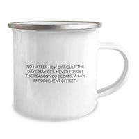 Load image into Gallery viewer, Inspirational Gifts for Law Enforcement Officer - &#39;Never Forget&#39; Quote Camping Mug, 12 oz Stainless Steel, Birthday Unique Gifts from Men - Image 2
