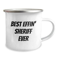 Load image into Gallery viewer, Funny Sheriff Gifts for Men, Best Effin&#39; Sheriff Ever Camping Mug, Unique Christmas Memorable Presents from Friends - Image 2
