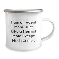 Load image into Gallery viewer, Funny Agent Mom Gifts for Agent Friends and Family - 12 oz Stainless Steel Camping Mug - Image 2
