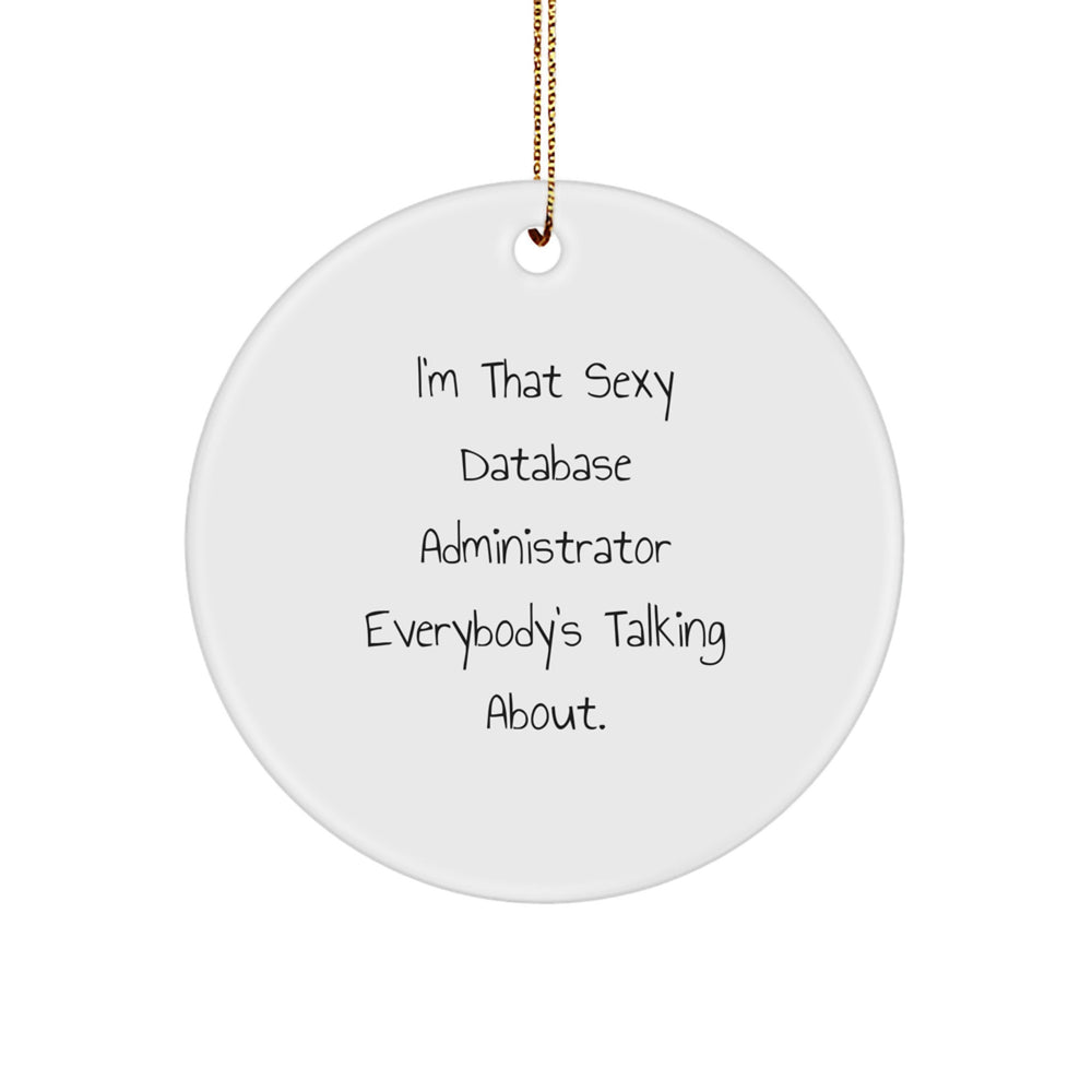 Unique Database Administrator Gifts for Men, Funny 'I'm That Sexy Database Administrator Everybody's Talking About' Circle Ornament, Christmas Unique Presents for Friends, Family, Coworkers from Men - Image 1