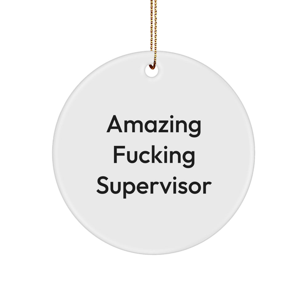 Funny Supervisor Gifts from Men, Amazing Supervisor Circle Ornament for Christmas Unique Gifts, Supervisor Inspirational Quotes - Image 1