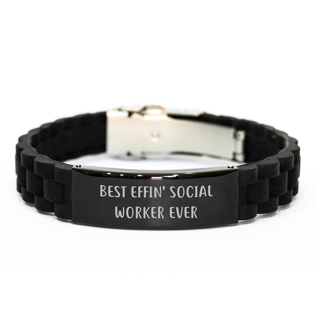Funny Social Worker Gifts - Best Effin' Glide lock Clasp Birthday Present for Her from Friends, Coworkers, or Family - Image 1