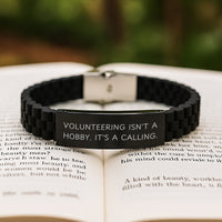 Load image into Gallery viewer, Volunteering Isn&#39;t A Hobby. It&#39;s A Calling. Gifts for Volunteering Friends from Us, Glide lock Clasp Black Birthday Unique Gifts - Image 2
