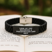 Load image into Gallery viewer, Funny Glide lock Clasp Pediatrician Gift for Graduation - &#39;Look At You Becoming A Pediatrician And Shit&#39; - Gifts from Family to Pediatrician, Gifts for Pediatrician - Image 2
