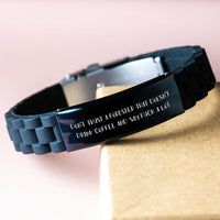 Load image into Gallery viewer, Funny Forester Gifts from Friends - &#39;Don&#39;t Trust A Forester That Doesn&#39;t Drink Coffee&#39; Glide lock Clasp Black Stainless Steel Adjustable Graduation Unique Gifts - Image 3
