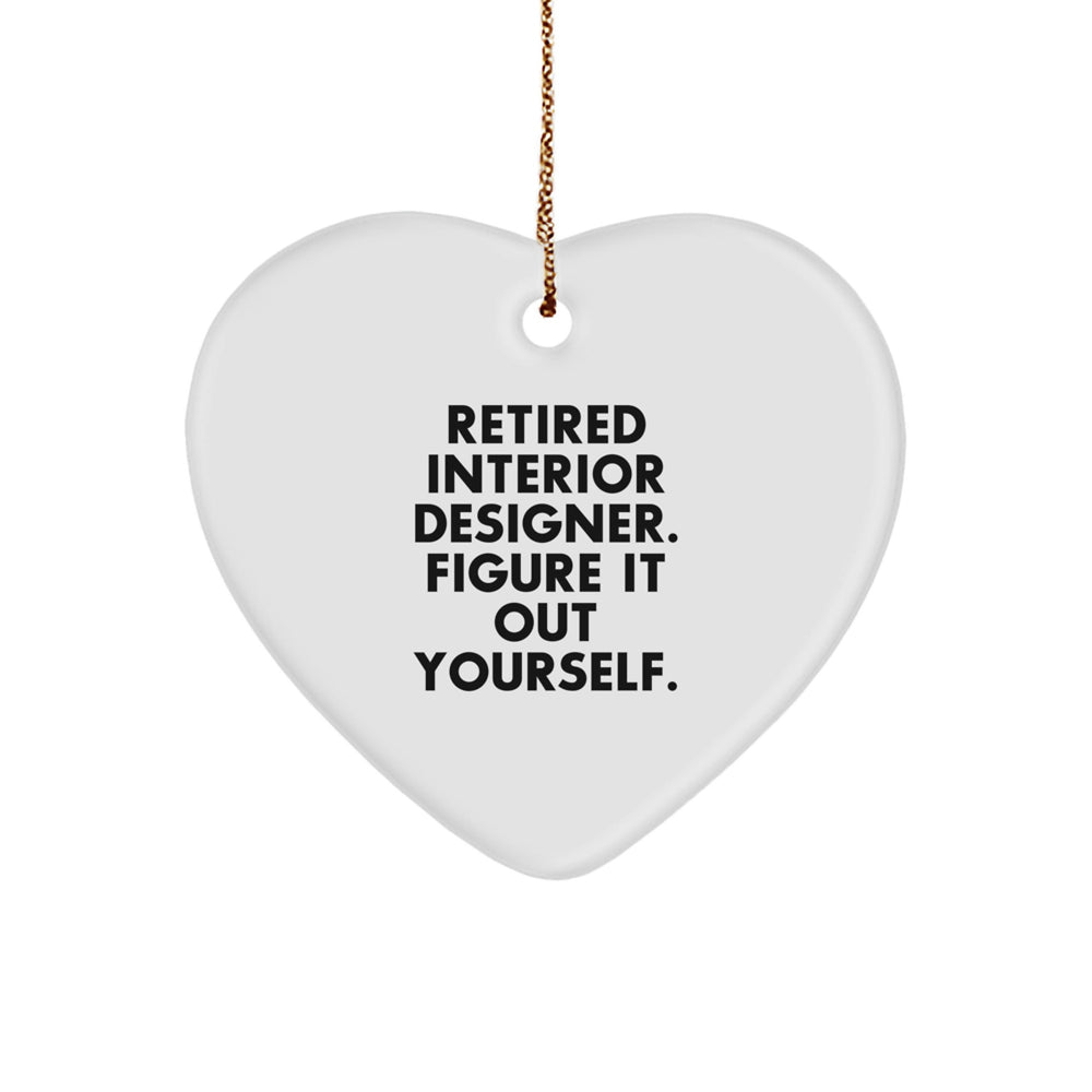 Interior Designer Gifts from Friends, Heart Ornament with Funny Quote, Unique Christmas Ornament for Interior Designers - Image 1