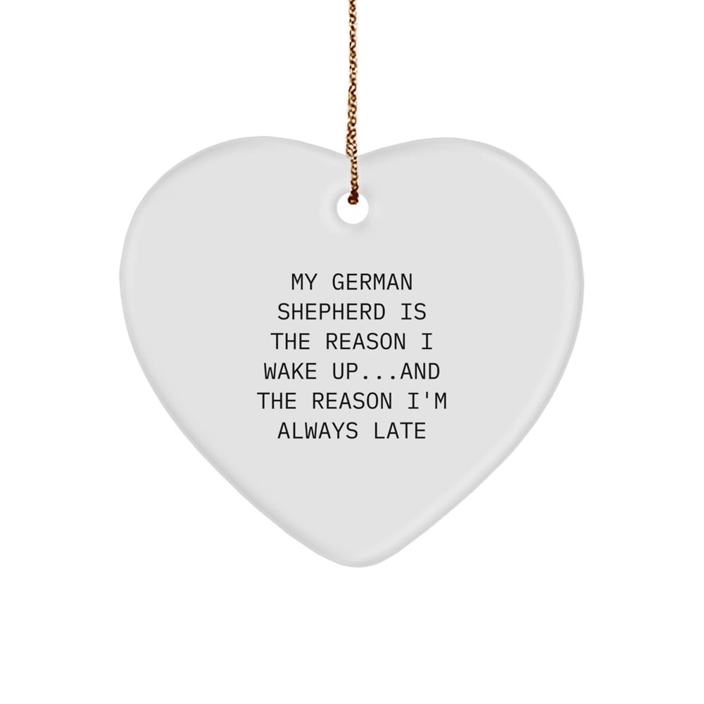 German Shepherd Dog Lover Gifts - Funny Quote Heart Ornament for Christmas, Gifts from Friends or Family - Image 1