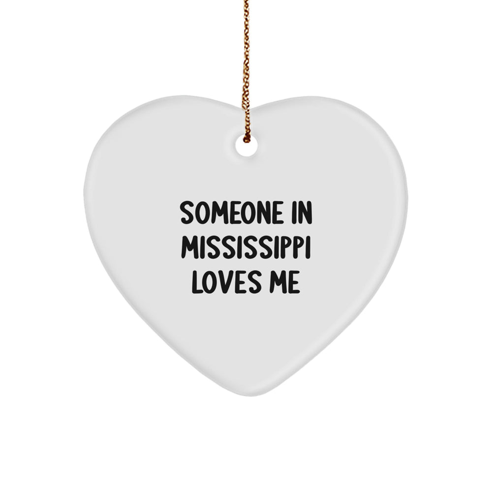 Mississippi Heart Ornament Gift for Someone In Mississippi Loves Me - Funny Christmas Ornament for Mississippi Lovers - Image 1