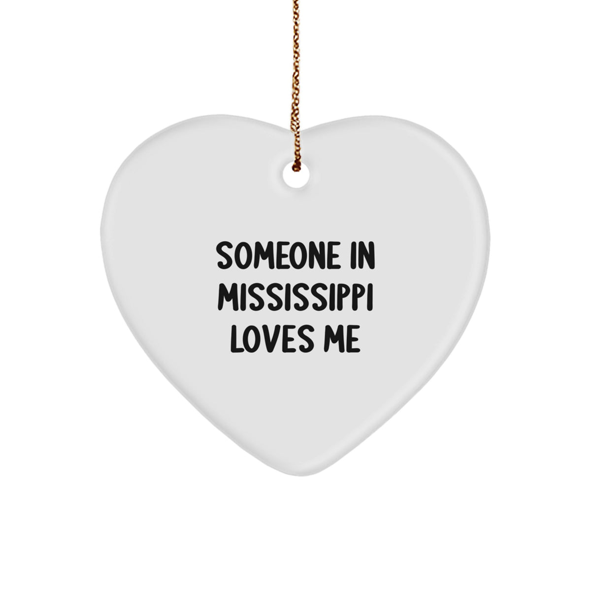 Mississippi Heart Ornament Gift for Someone In Mississippi Loves Me - Funny Christmas Ornament for Mississippi Lovers - Image 1