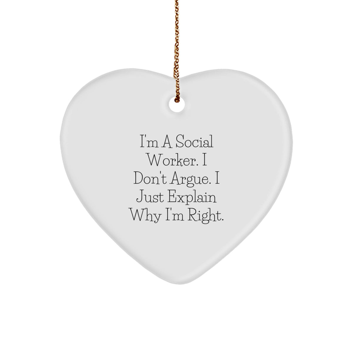 Funny Social Worker Heart Ornament Gifts from Friends and Family for Christmas Unique Decorations - Image 1
