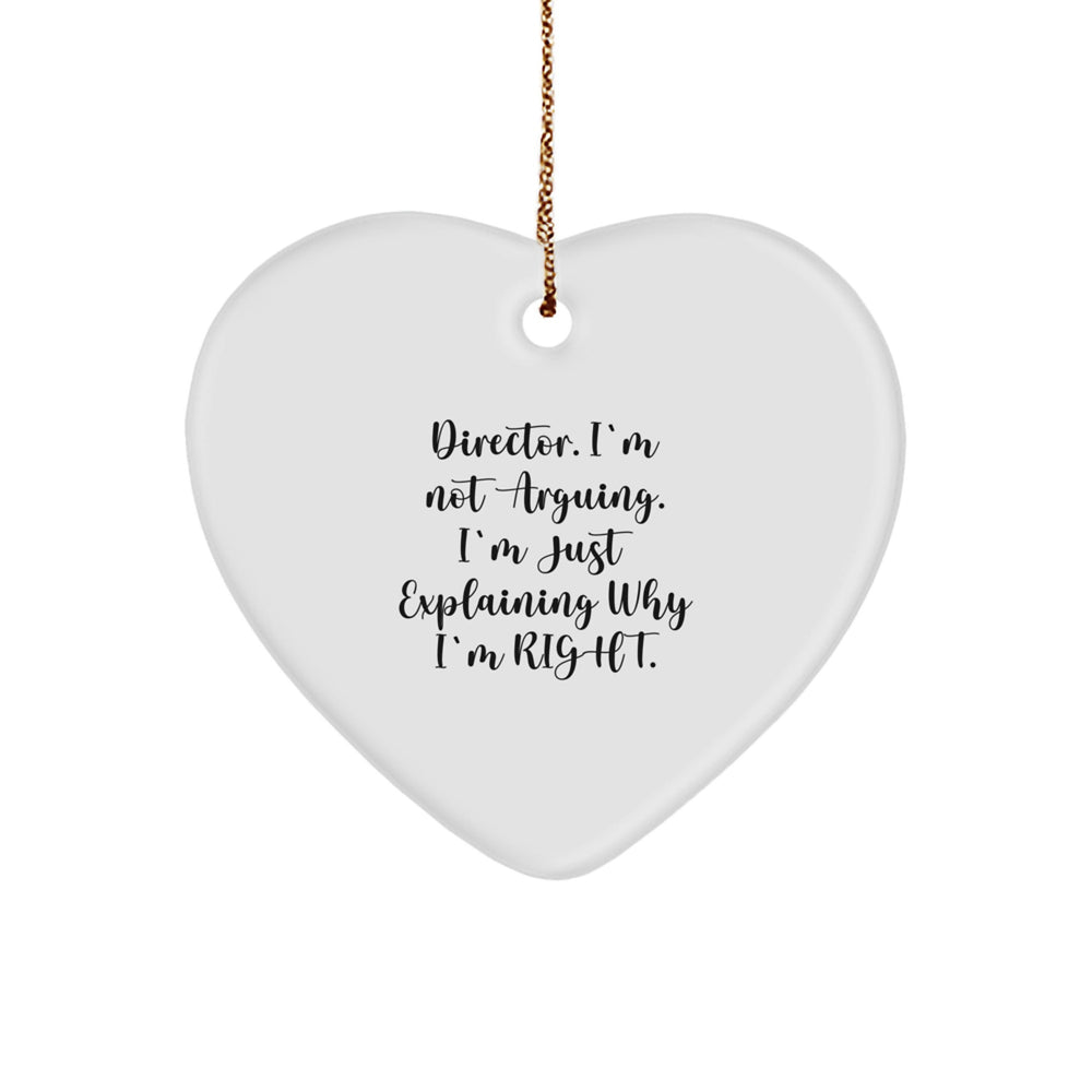 Funny Director Heart Ornament, Gifts from Friends, Gifts for Director, Christmas Unique Present - Image 1