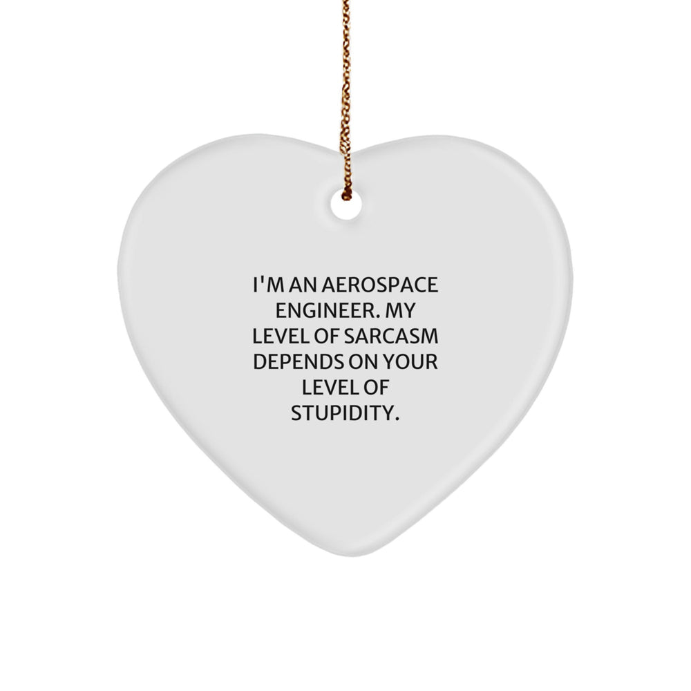 Funny Sarcasm Gifts for Aerospace Engineers, Heart Ornament, Christmas, Quotes, Men, Women, Coworkers, Family - Image 1