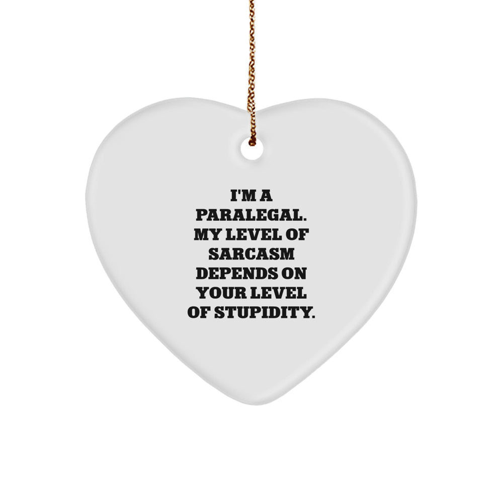 Funny Paralegal Heart Ornament Gifts from Friends to Paralegal Coworkers for Christmas - Image 1
