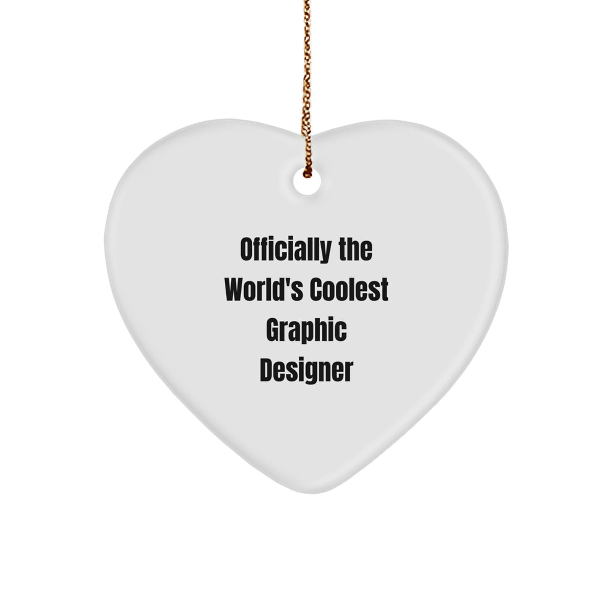 Funny Graphic Designer Gifts for Men, Women, Friends, Coworkers, Family - 'Officially The World's Coolest Graphic Designer' Heart Ornament, Perfect for Christmas - Image 1