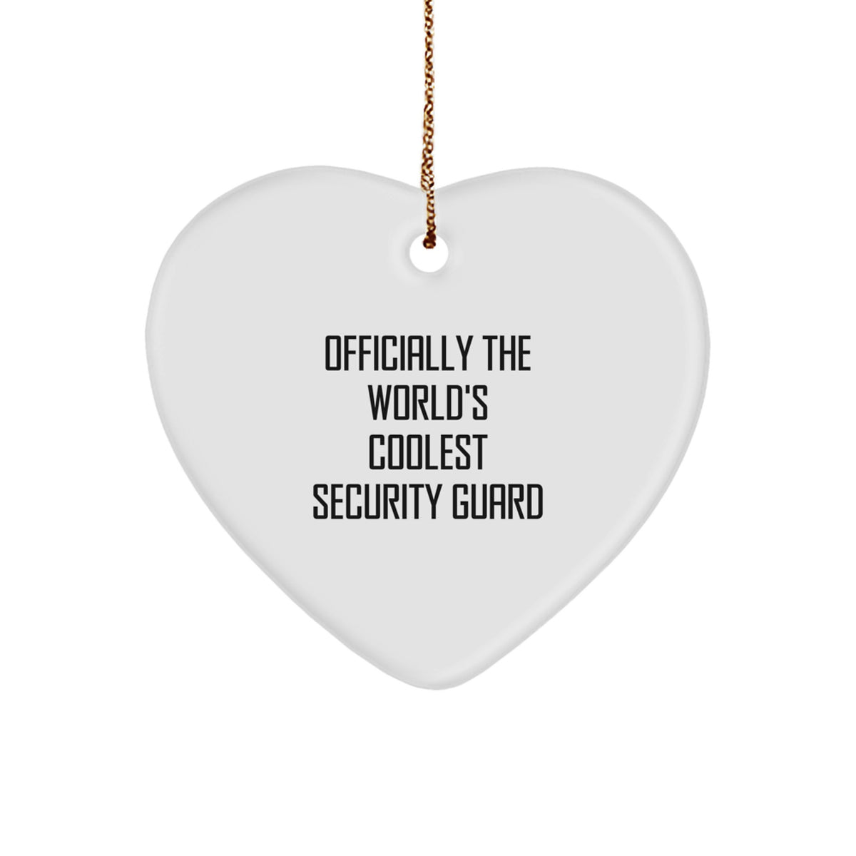 Funny Gifts from Men to Friends, 'Officially The World's Coolest Security Guard' Heart Ornament, Christmas Unique Gifts for Security Guards - Image 1