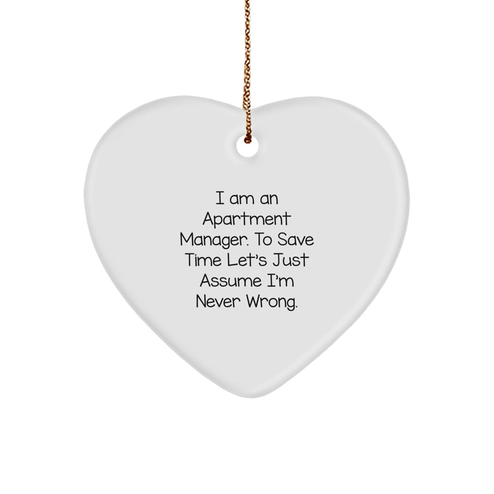 Funny Apartment Manager Heart Ornament, Gifts from Friends, for Apartment Manager, Christmas Unique Gifts - Image 1