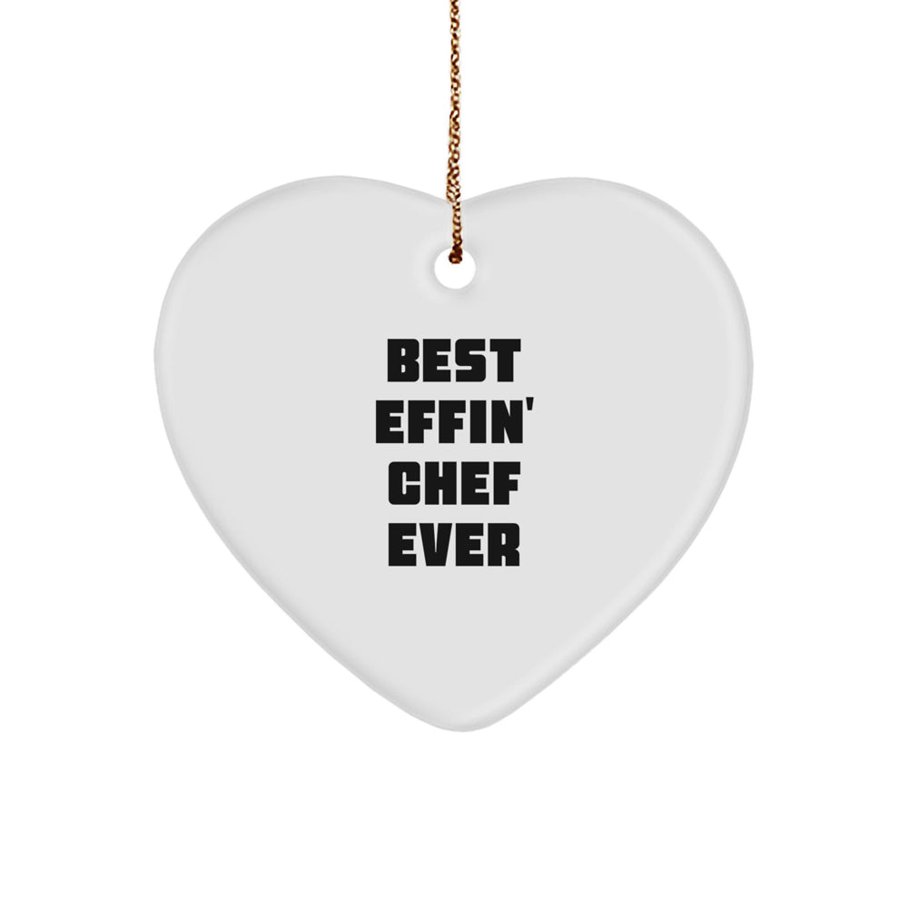 Chef Heart Ornament Gifts from Best Effin' Chef Ever, Funny Quote, Christmas Unique Gifts for Chef, Men, Women, Friends, Coworkers, Family - Image 1