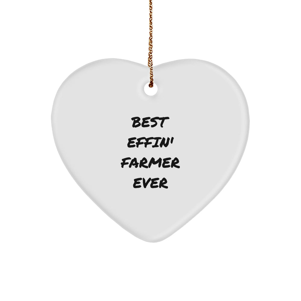 Funny Farmer Gifts: Best Effin' Farmer Ever Heart Ornament, Christmas Unique Gifts from Friends, for Men, Women, Coworkers, Family - Image 1