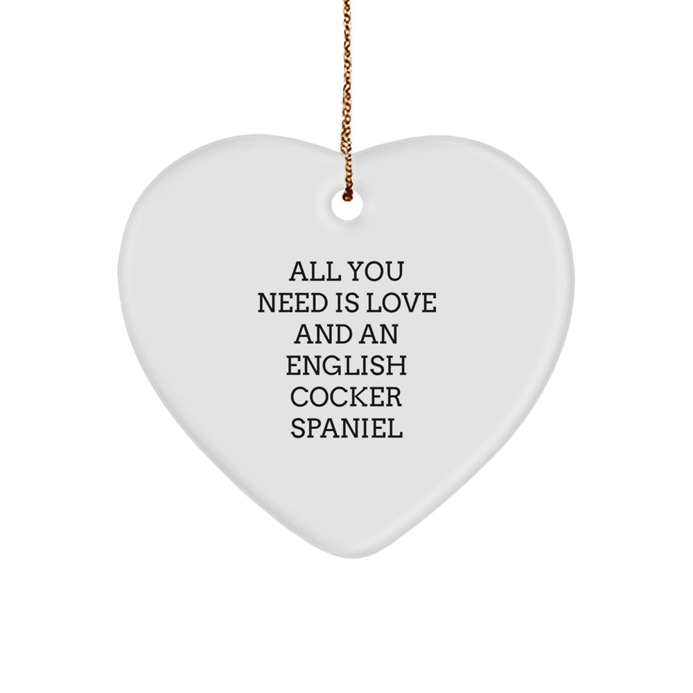 English Cocker Spaniel Dog Love Heart Ornament Gifts for Friends and Family Christmas Unique - Image 1