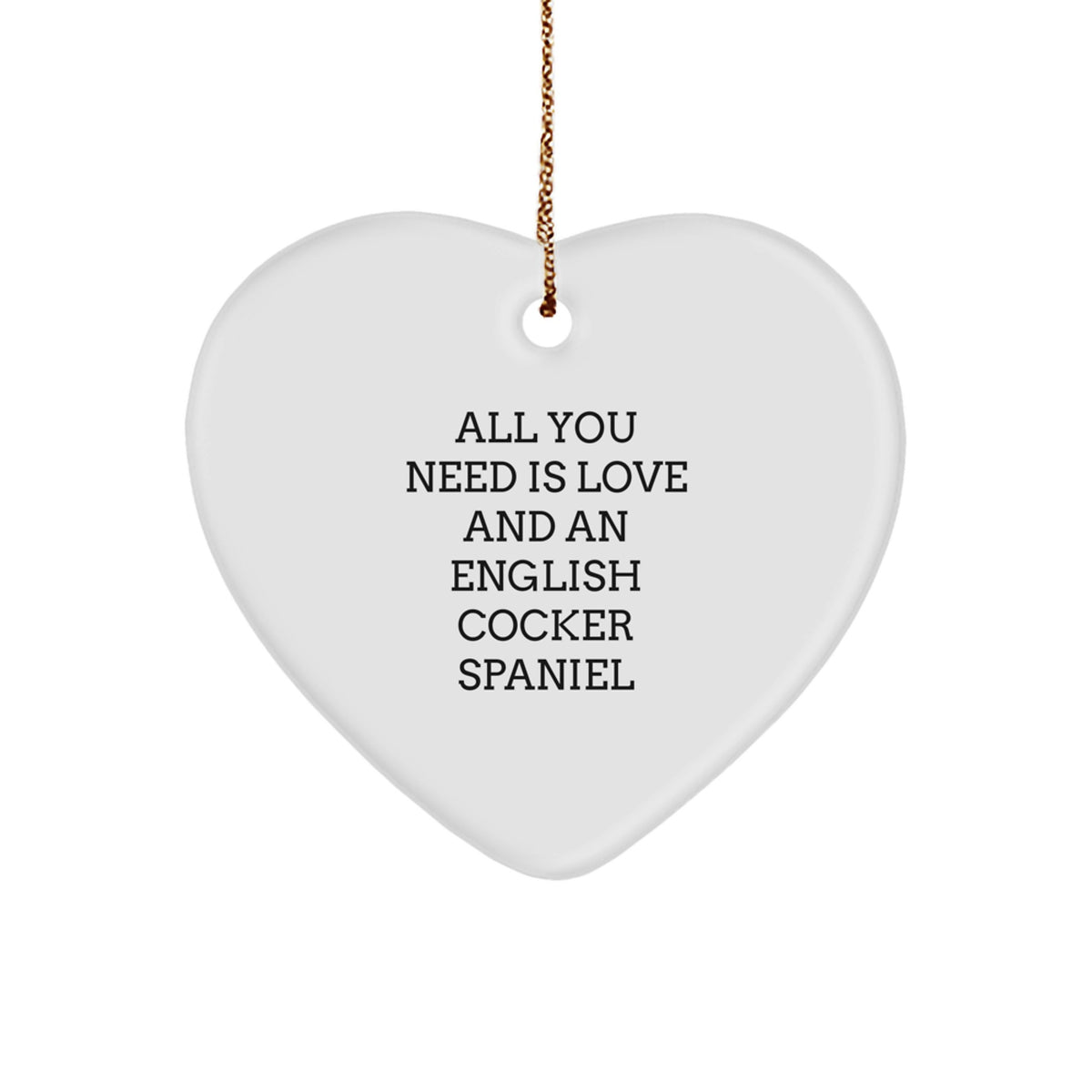 English Cocker Spaniel Dog Love Heart Ornament Gifts for Friends and Family Christmas Unique - Image 1