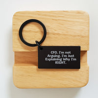 Load image into Gallery viewer, Funny CFO Gifts for Men, CFO Keychain, &#39;I&#39;m Not Arguing, I&#39;m Just Explaining Why I&#39;m Right&#39; Christmas Unique Gifts from Coworkers - Image 2
