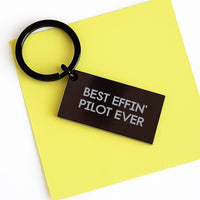 Load image into Gallery viewer, Funny Pilot Gifts from Friends - Best Effin&#39; Pilot Ever Engraved Keychain for Christmas - Pilot Keychain for Men, Women, Coworkers, and Family - Image 3
