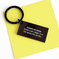 Load image into Gallery viewer, Funny Keychain Gift for Designing and Making Clothes Enthusiasts - Gifts from Friends for the Post-Apocalyptic Sewing Pro, Black Stainless Steel Keychain, Christmas Unique Gifts - Image 3
