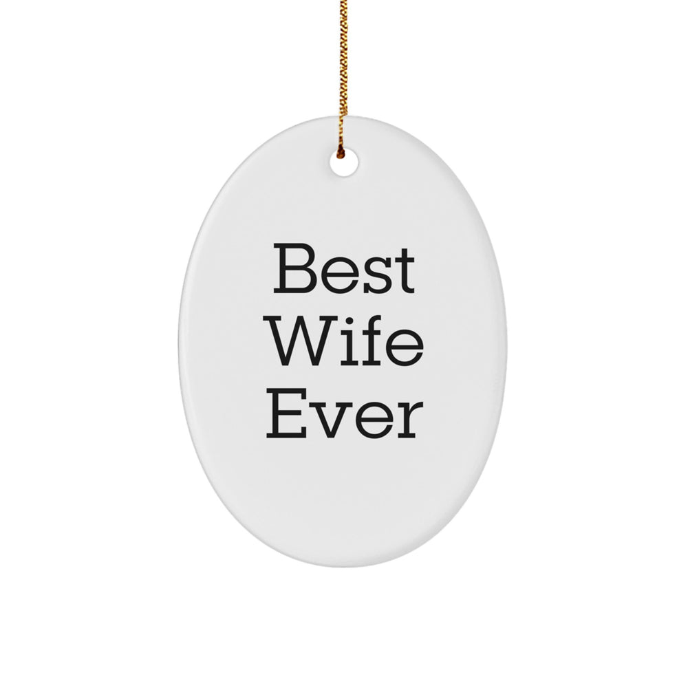 Funny Wife Gifts - Best Wife Ever Oval Ornament, Christmas Unique Gifts from Family, Wife Lover's Special Present, Best Wife Ever Quote, Oval Ornament for Wife, Christmas Unique Gift Ideas - Image 1