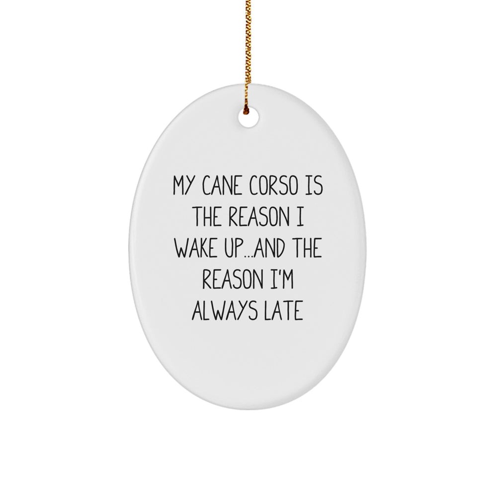 Cane Corso Dog Lovers' Delight, Funny Oval Ornament Gifts from Friends for Cane Corso Dog Owners, Christmas Unique Presents - Image 1
