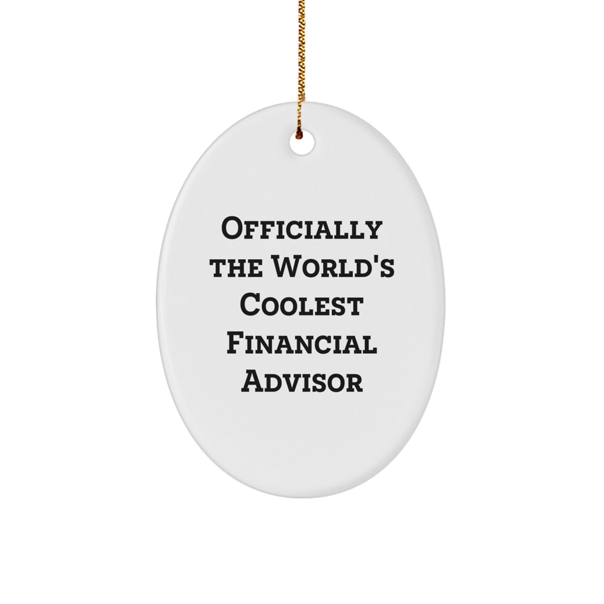 'Officially The World's Coolest Financial Advisor' Oval Ornament - Funny Gift for Financial Advisor Friends, Coworkers, or Family Members - Unique Christmas Unique Gifts from Men to Women - Image 1