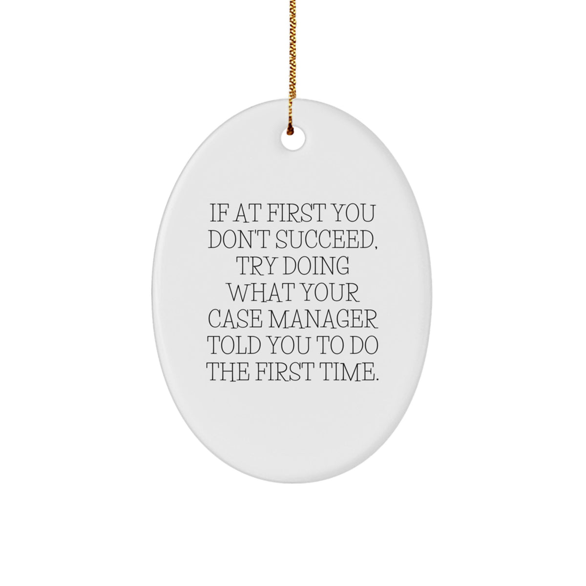 Funny Case Manager Gifts from Friends for Case Managers Oval Ornament, Inspirational Motivational Office Decoration for Christmas Unique Gifts - Image 1