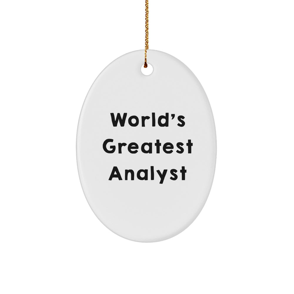 Funny World's Greatest Analyst Christmas Oval Ornament Gifts from Family for Analyst - Image 1